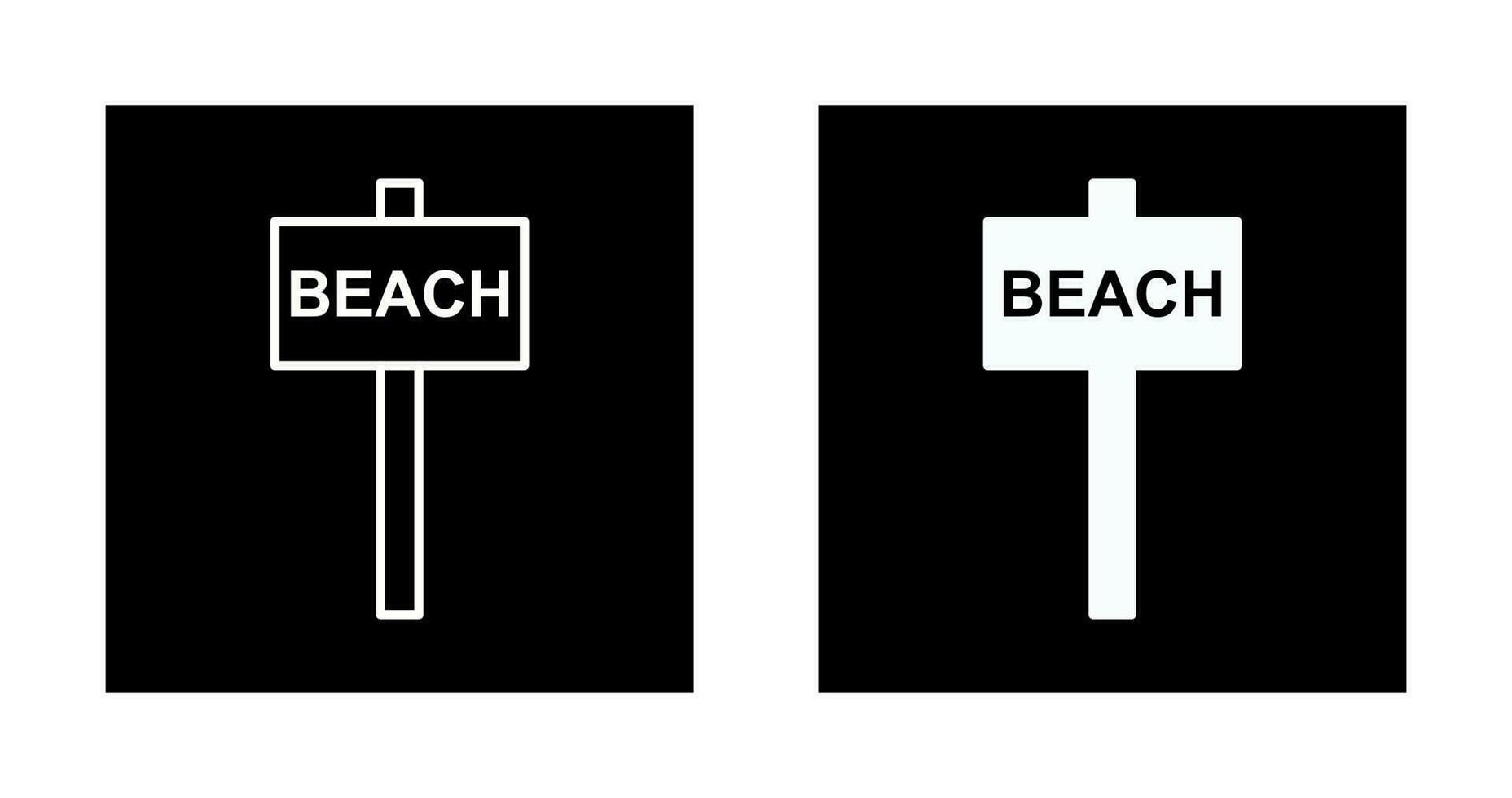 Beach Sign Vector Icon