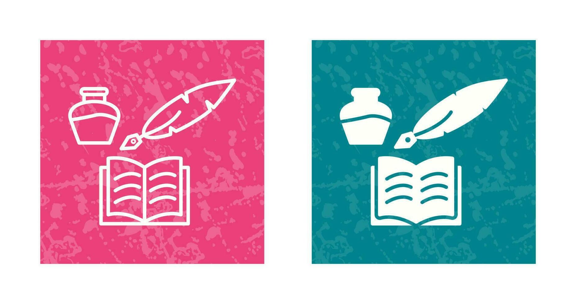 Unique Quill and Book Vector Icon