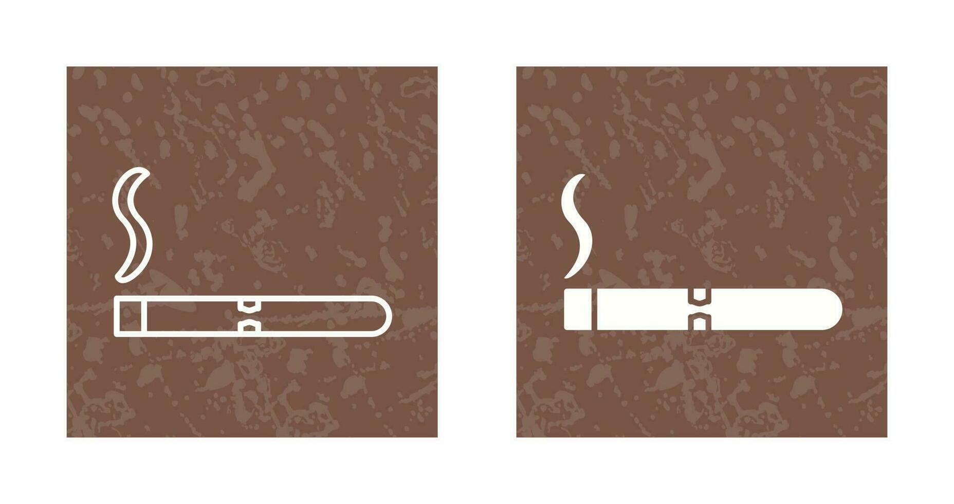 icono de vector de cigarro encendido único