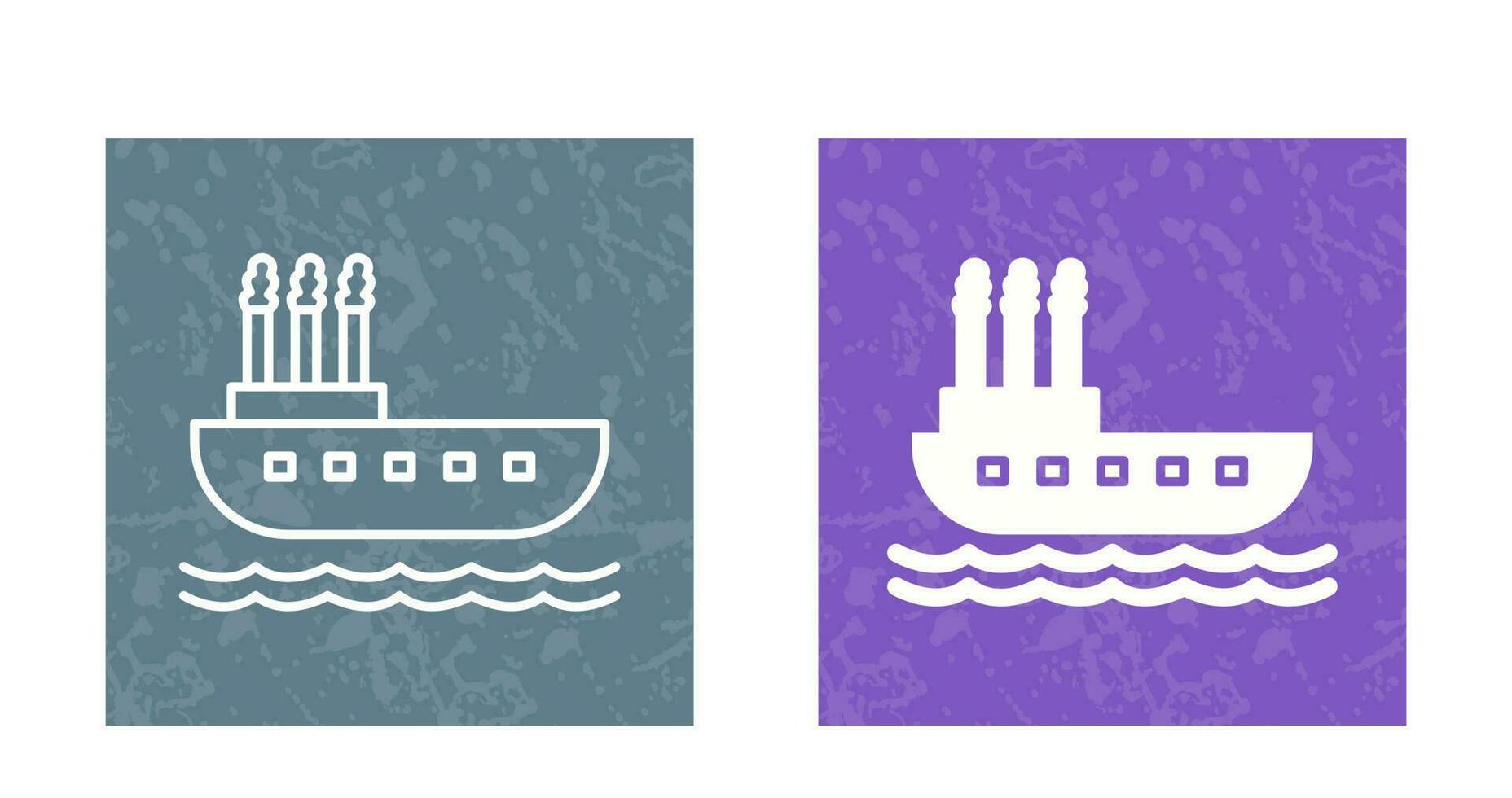 icono de vector de barco de vapor