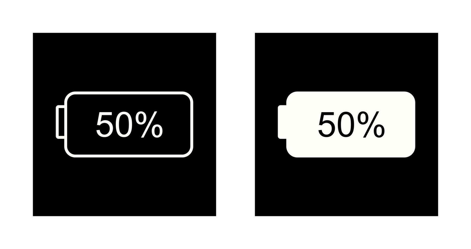 Unique Half Battery Vector Icon