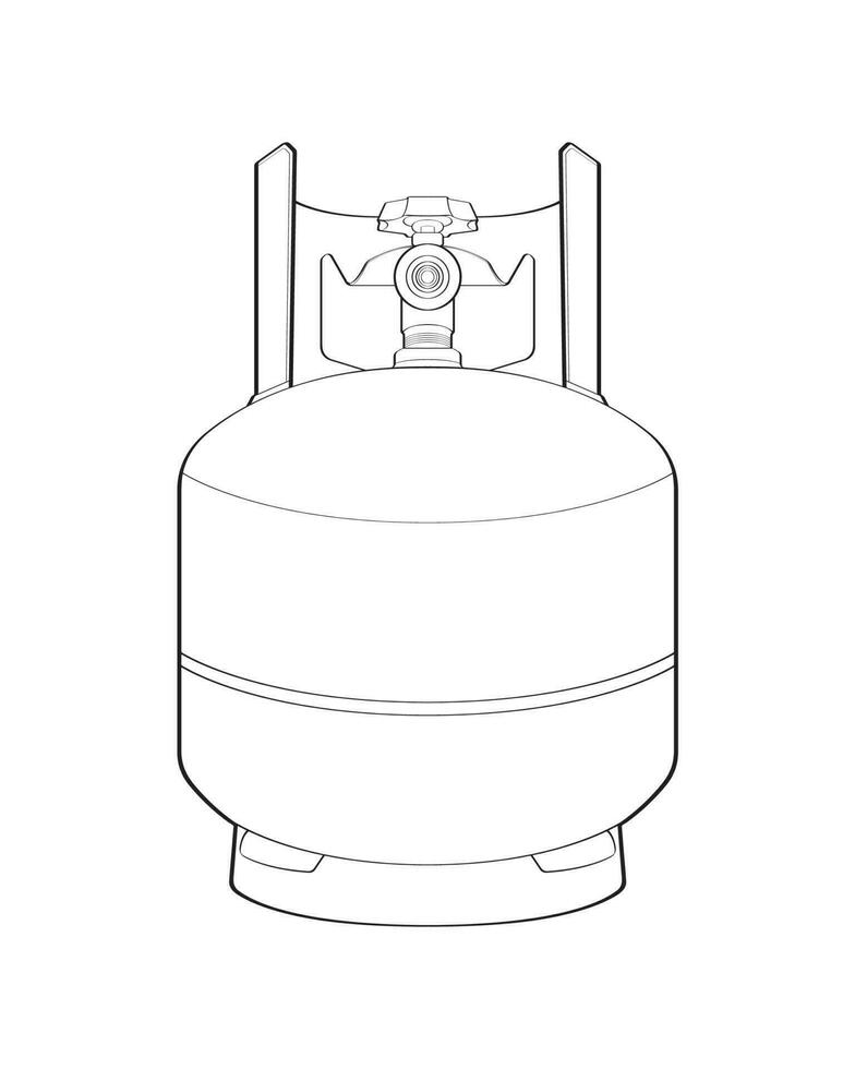 industrial gas cilindros vector describir. contorno de industrial gas cilindros vector icono diseño aislado en blanco antecedentes.