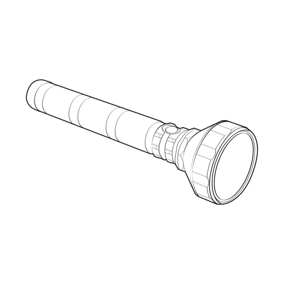 Flashlight Line Art, Unique Image Collection for Coloring Books vector