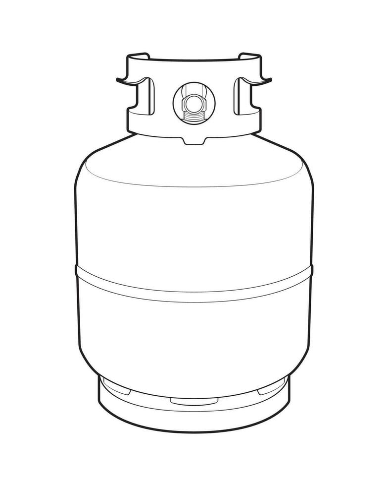 Industrial gas cylinders vector outline. Outline of industrial gas cylinders vector icon design isolated on white background.