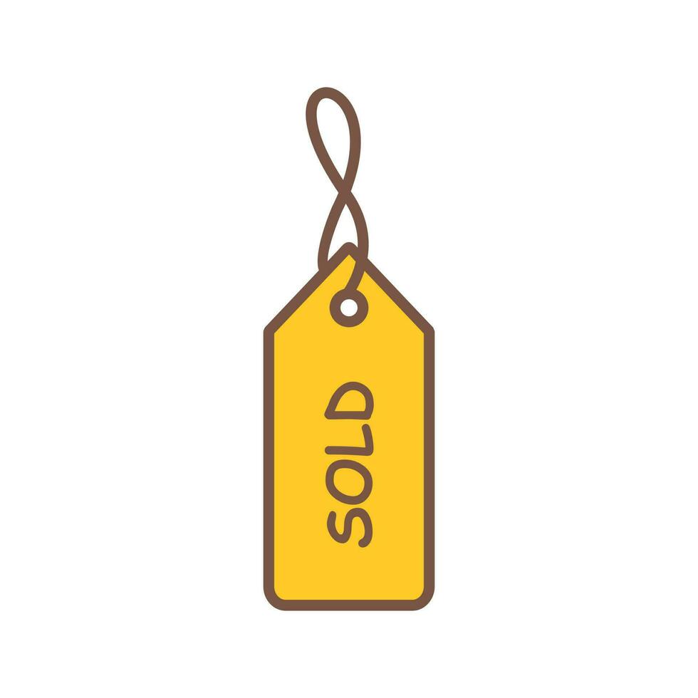 Unique Sold Tag Vector Icon