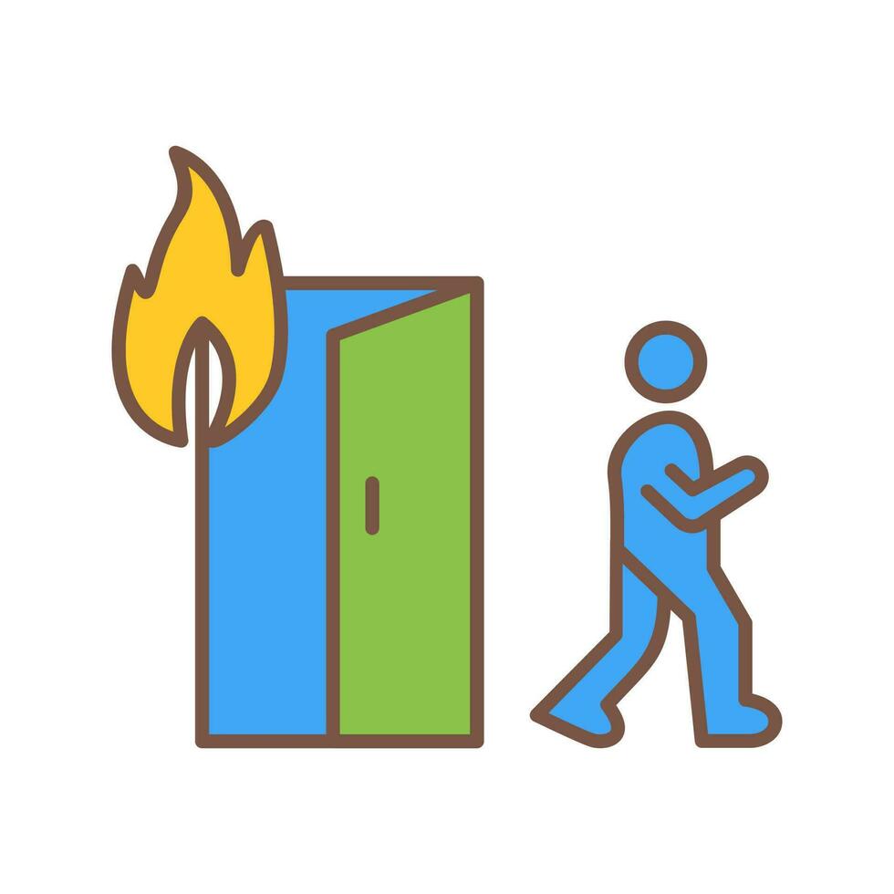 Unique Running from Fire Vector Icon