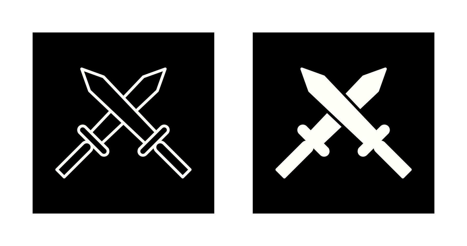 Unique Two Swords Vector Icon