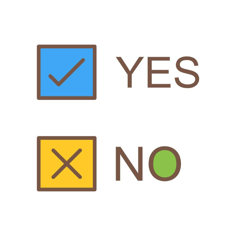 Yes No Option Vector Icon