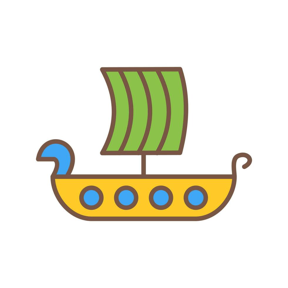 Viking Ship Vector Icon