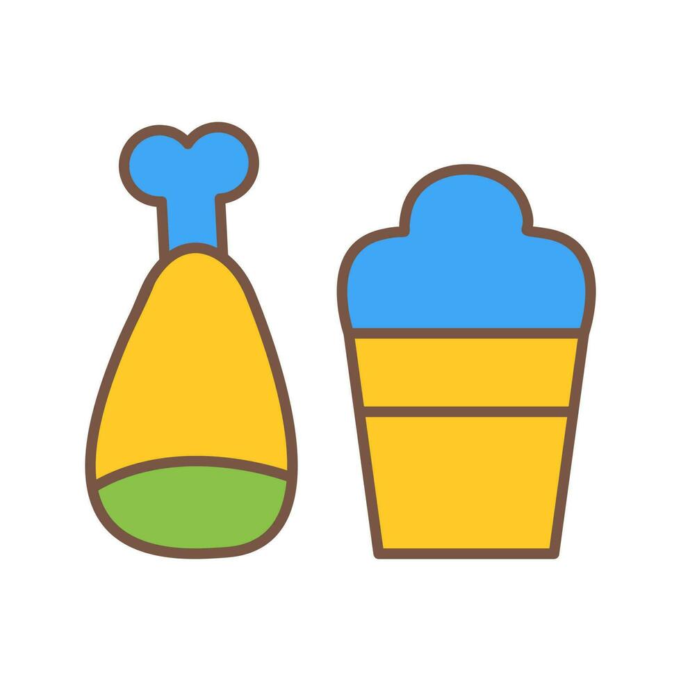 Food and Beer Vector Icon
