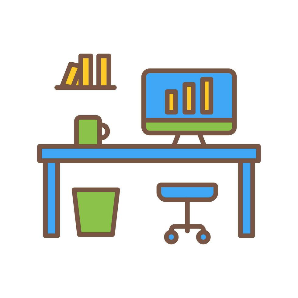 Office Desk Vector Icon