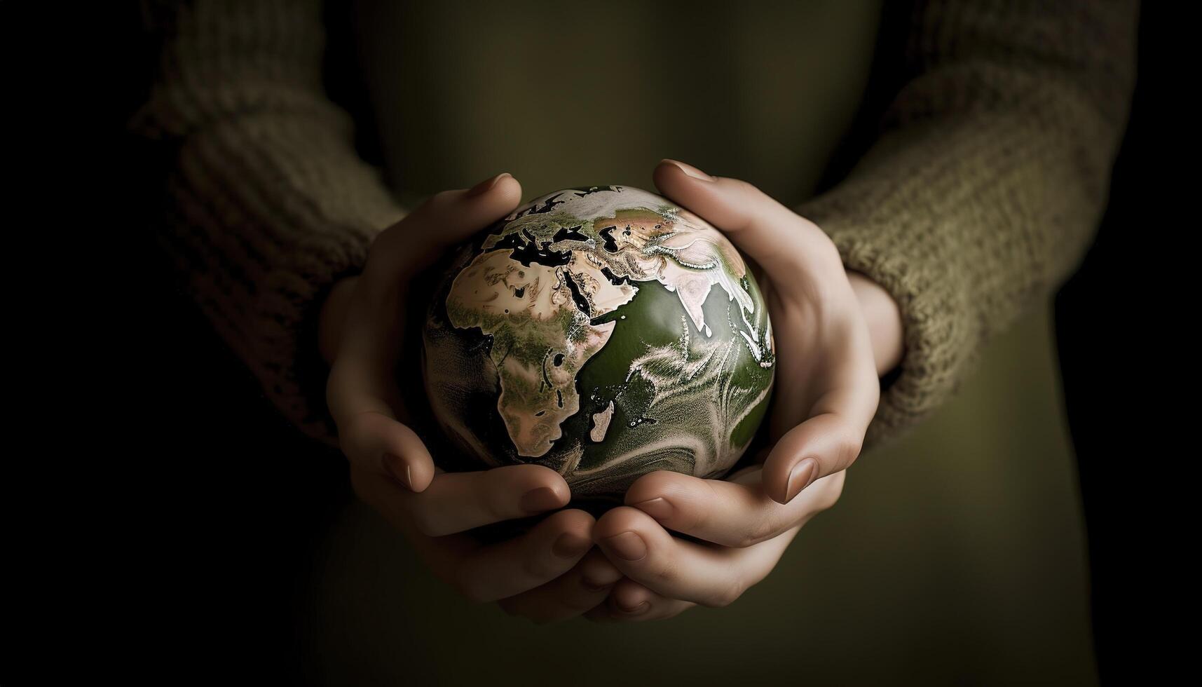 earth in hand , photo