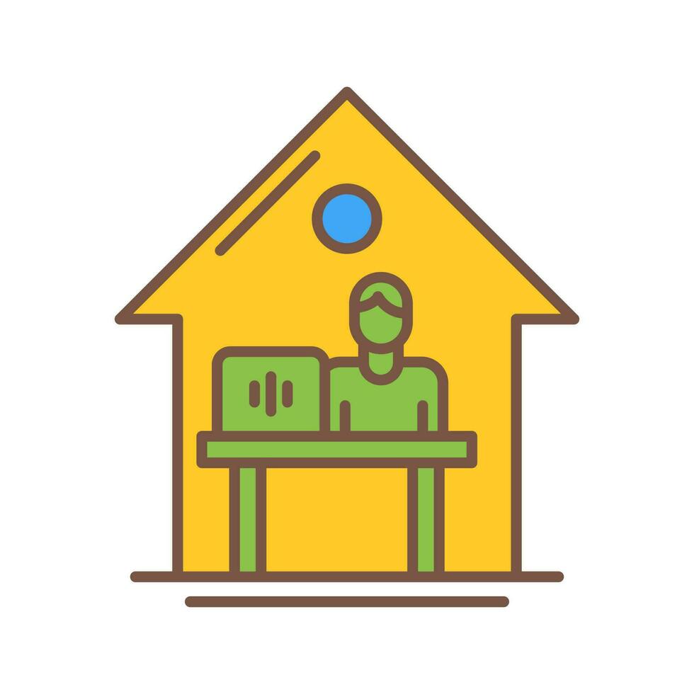 Work At Home Vector Icon