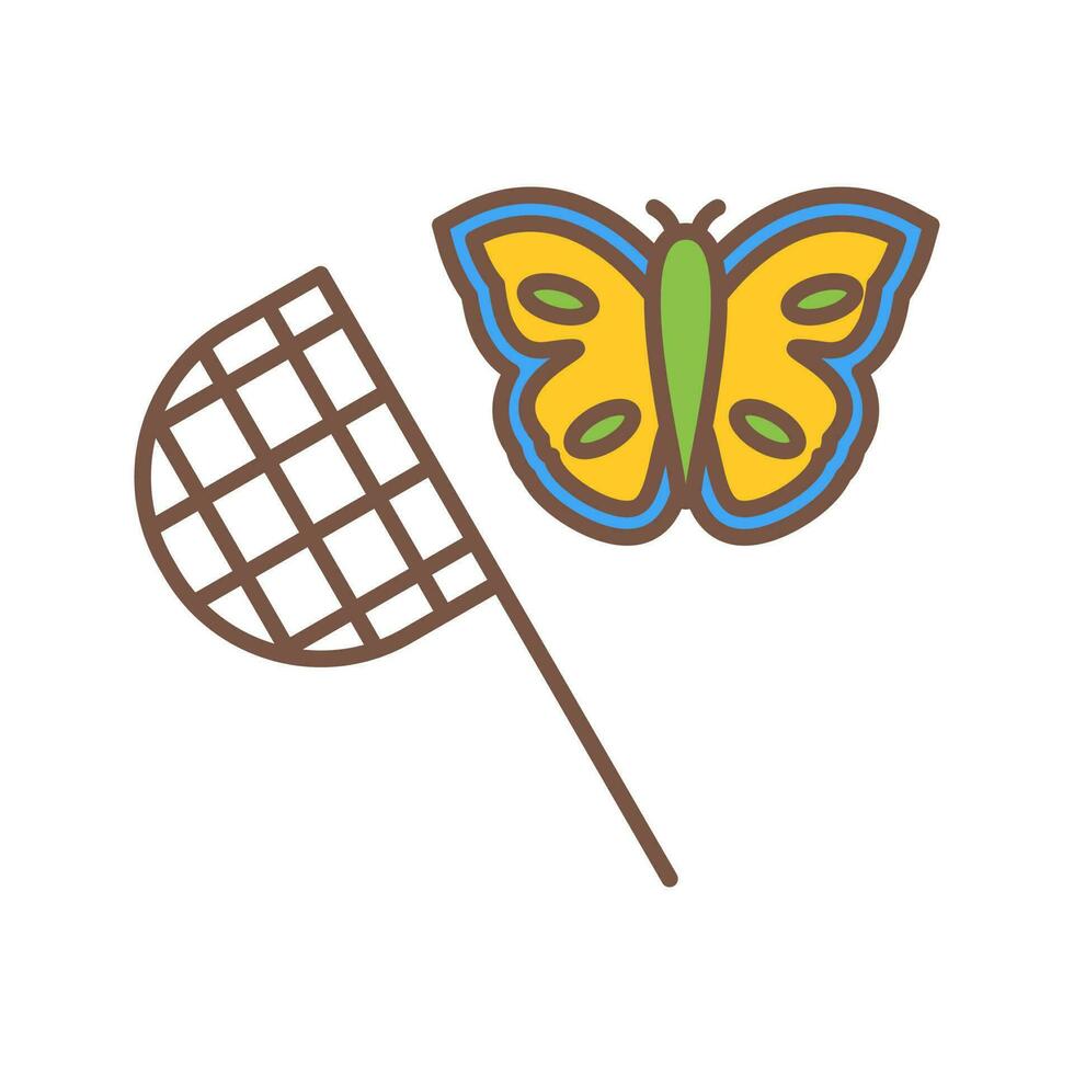 icono de vector de colector de mariposa