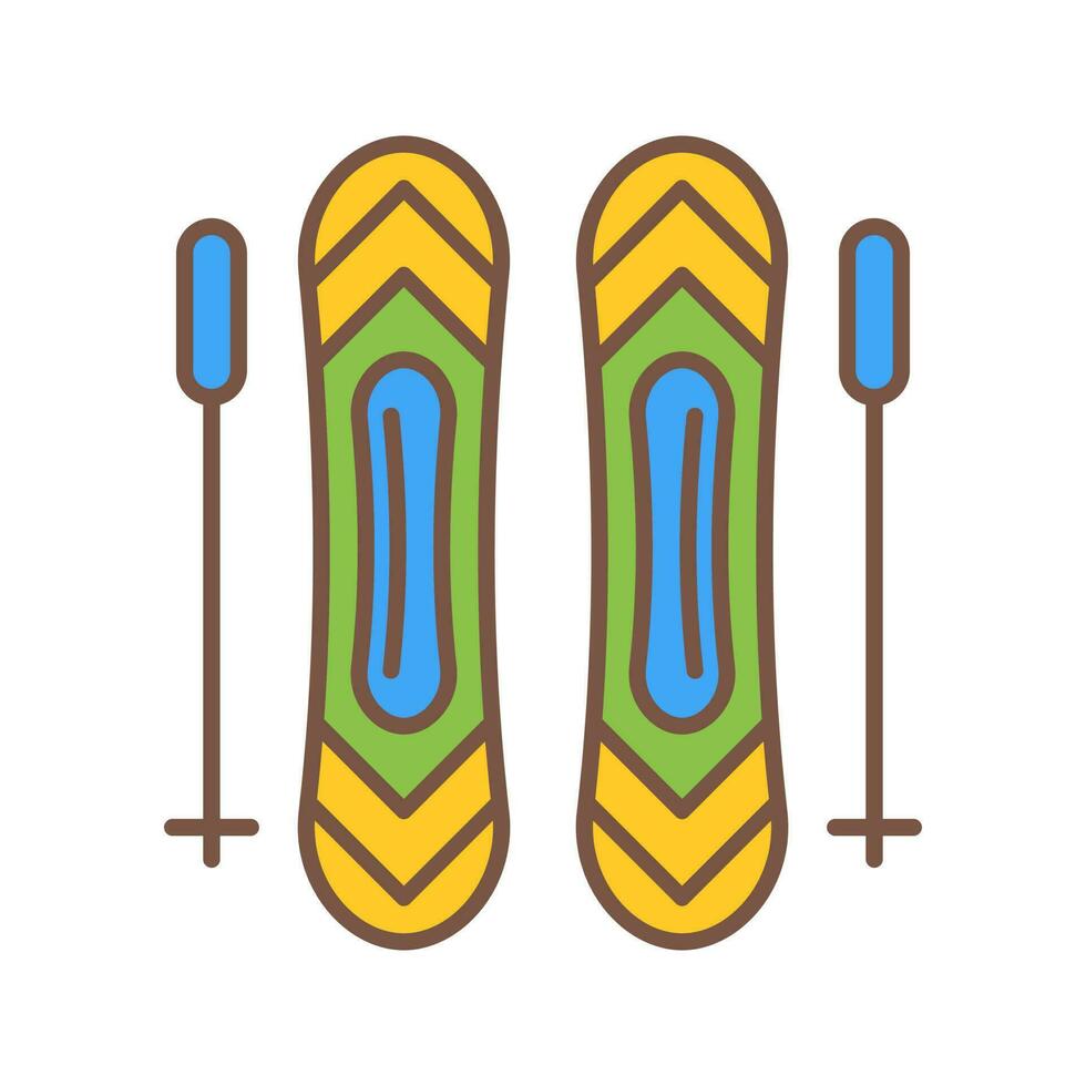 Ski Sticks Vector Icon