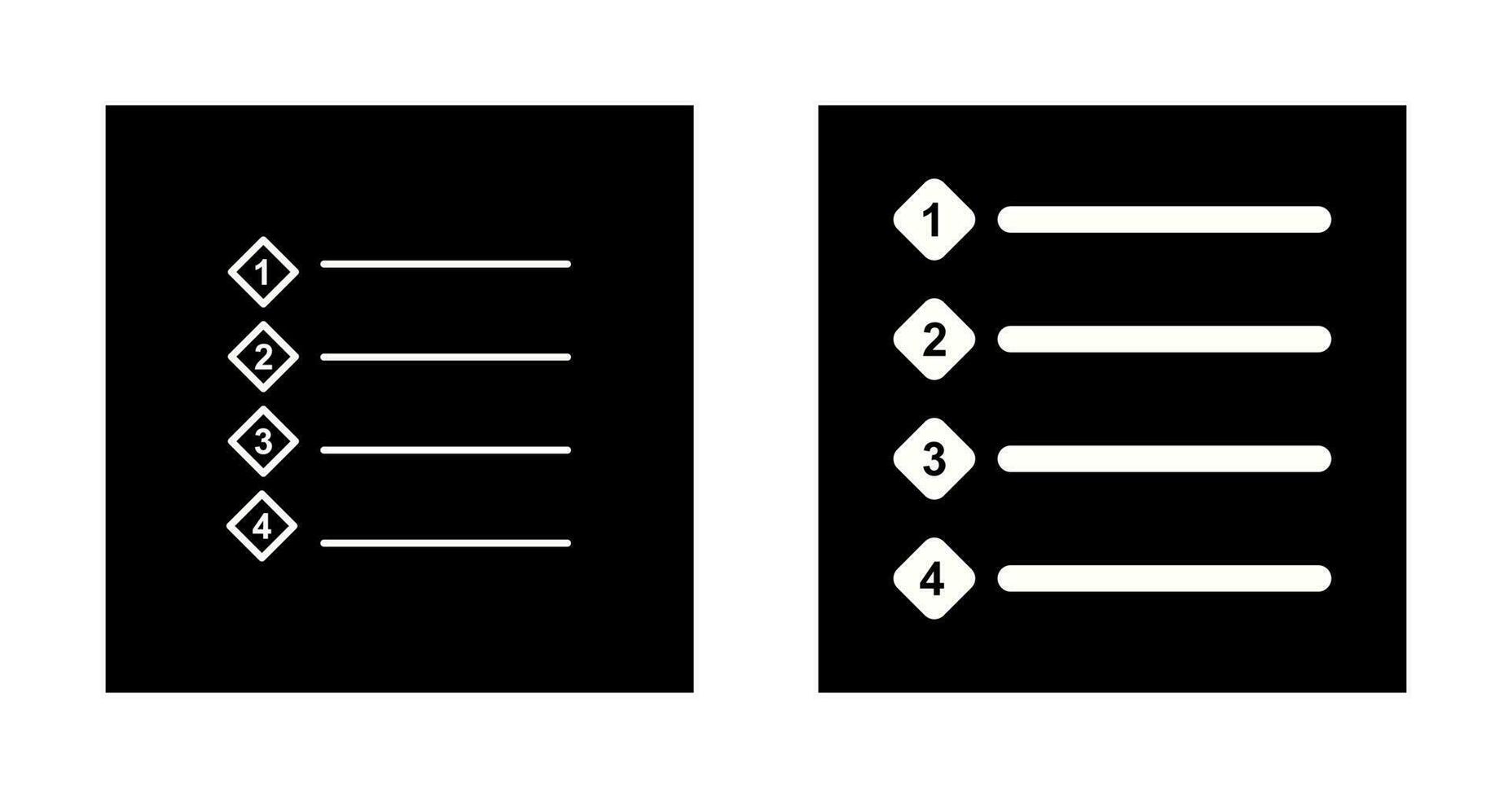 Unique Numbered list Vector Icon