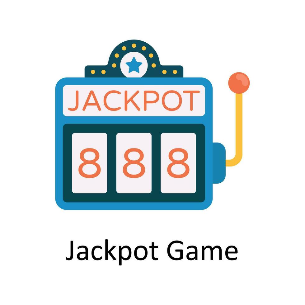 Jackpot Game Vector  Flat Icon Design illustration. Sports and games  Symbol on White background EPS 10 File