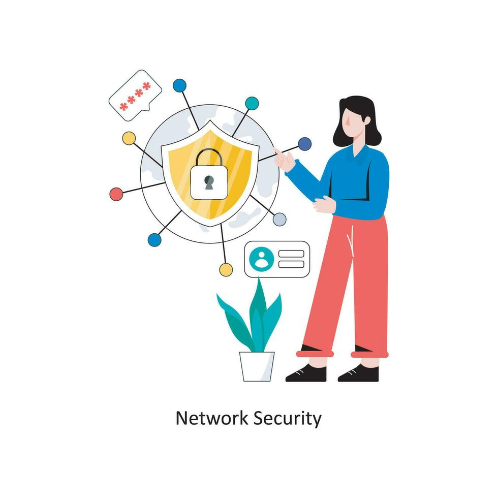 Network Security Flat Style Design Vector illustration. Stock illustration