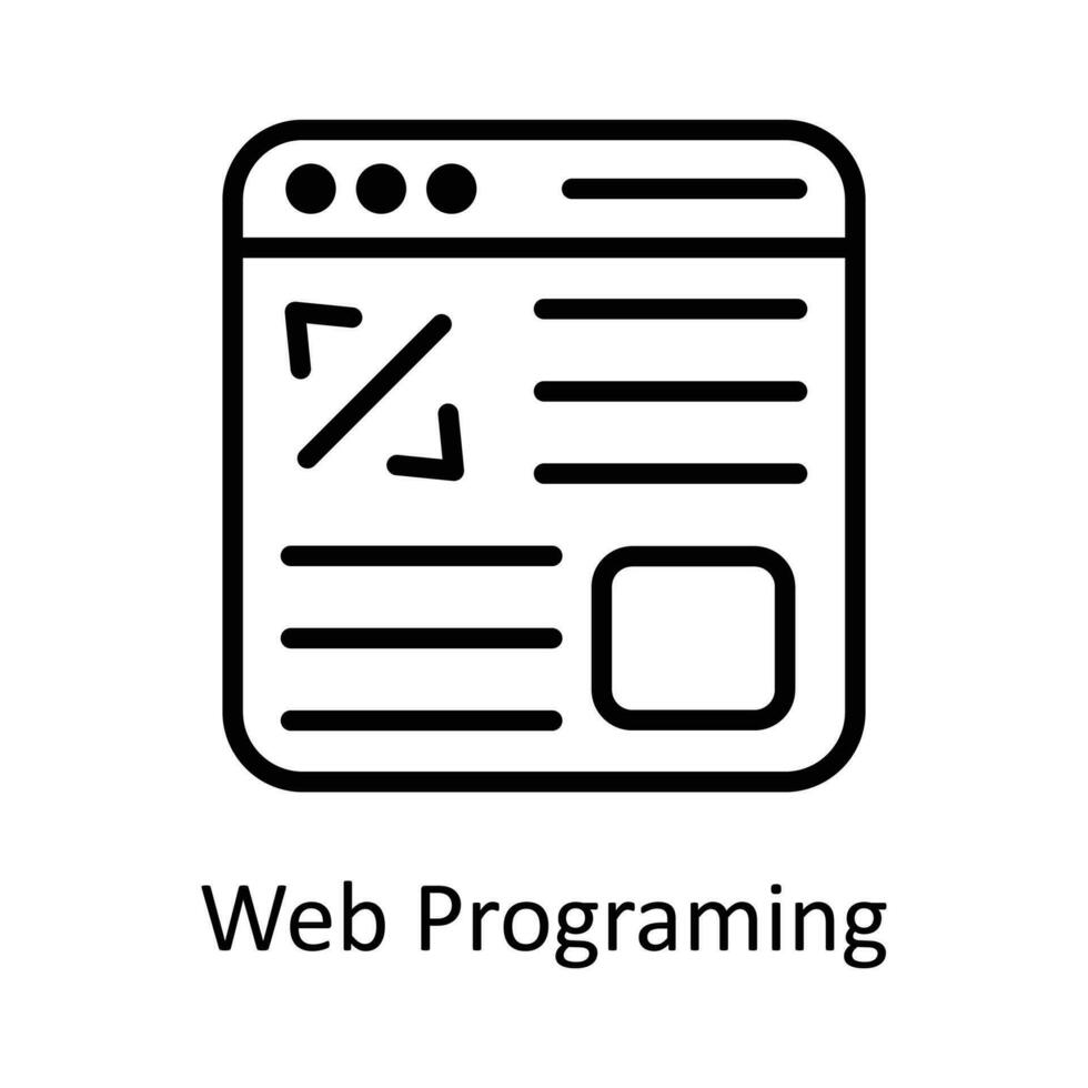 web programación vector contorno icono diseño ilustración. seo y web símbolo en blanco antecedentes eps 10 archivo