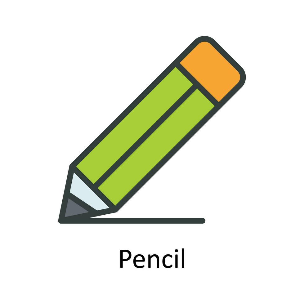 Pencil Vector Fill outline Icon Design illustration. User interface Symbol on White background EPS 10 File