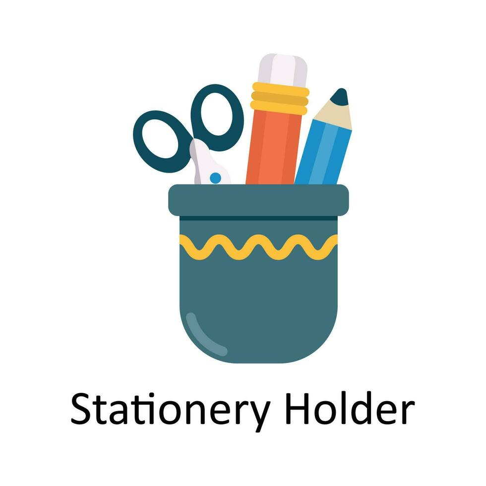 Stationery Holder Vector  Flat Icon Design illustration. Education and learning Symbol on White background EPS 10 File