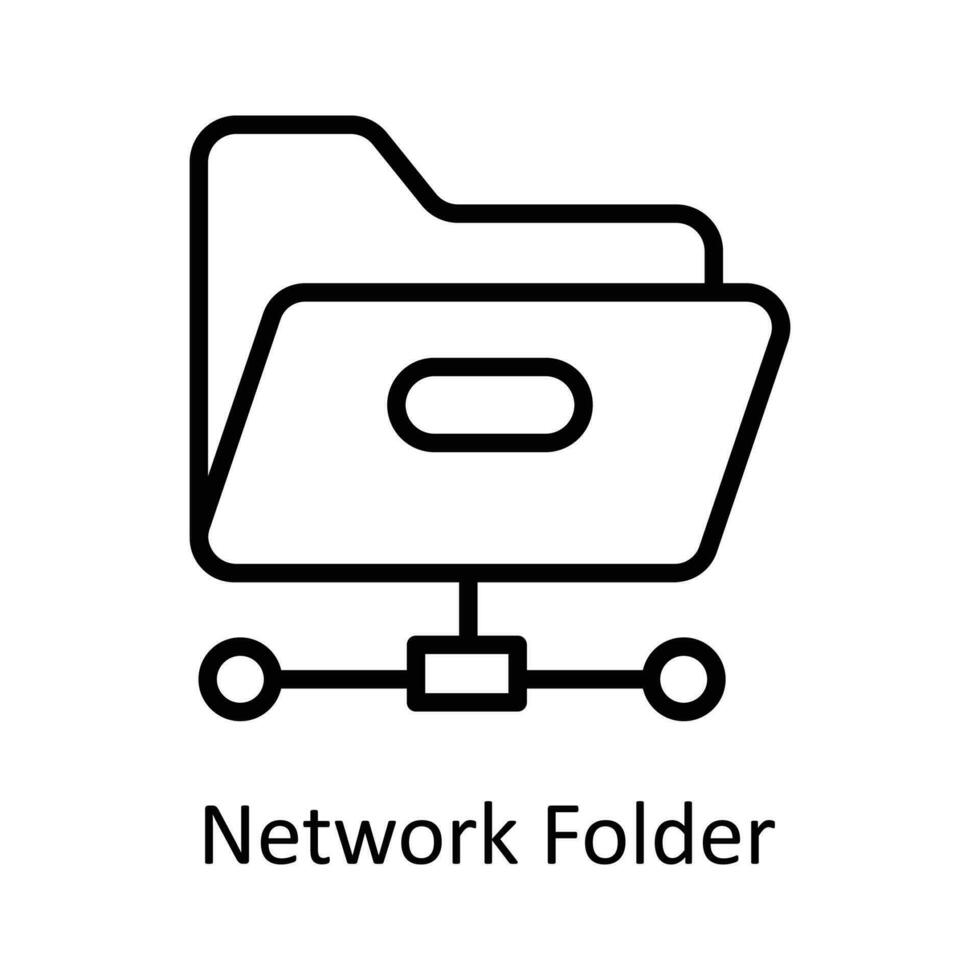 Network Folder Vector  outline Icon Design illustration. User interface Symbol on White background EPS 10 File