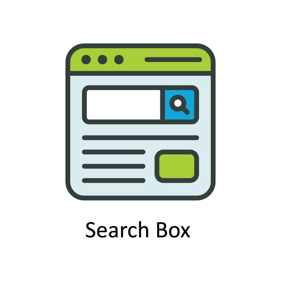 Search Box  Vector Fill outline Icon Design illustration. Seo and web Symbol on White background EPS 10 File