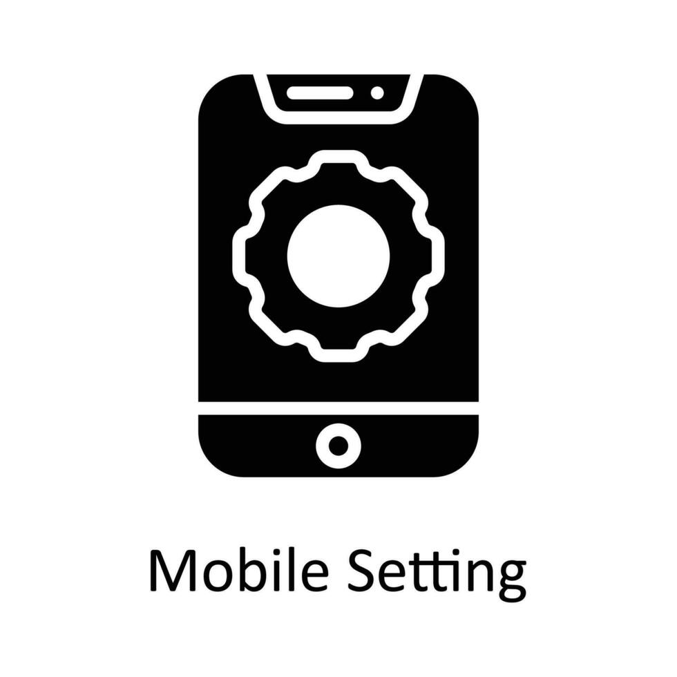 Mobile Setting Vector Solid Icon Design illustration. Seo and web Symbol on White background EPS 10 File