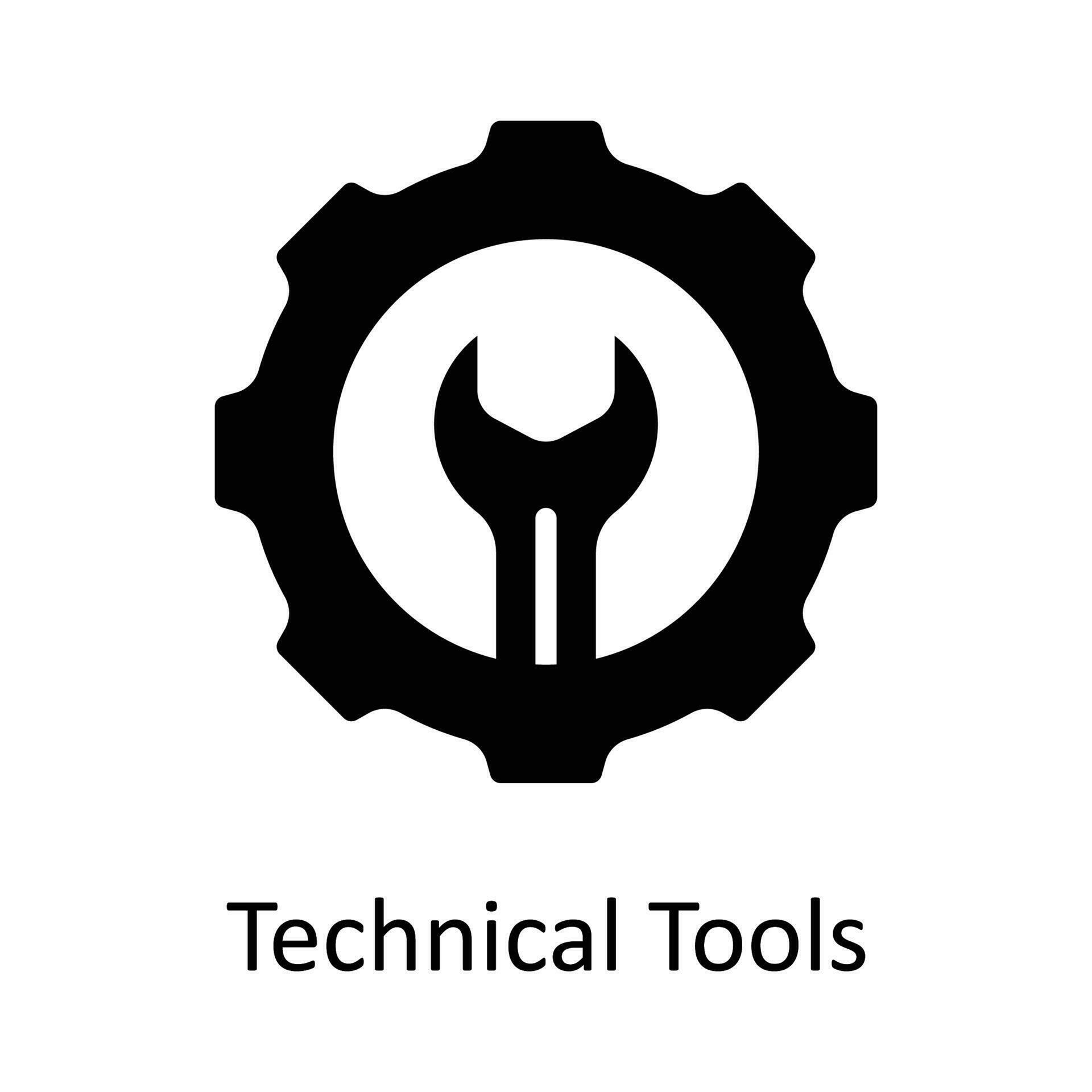 Technical Tools Vector Solid Icon Design illustration. User interface