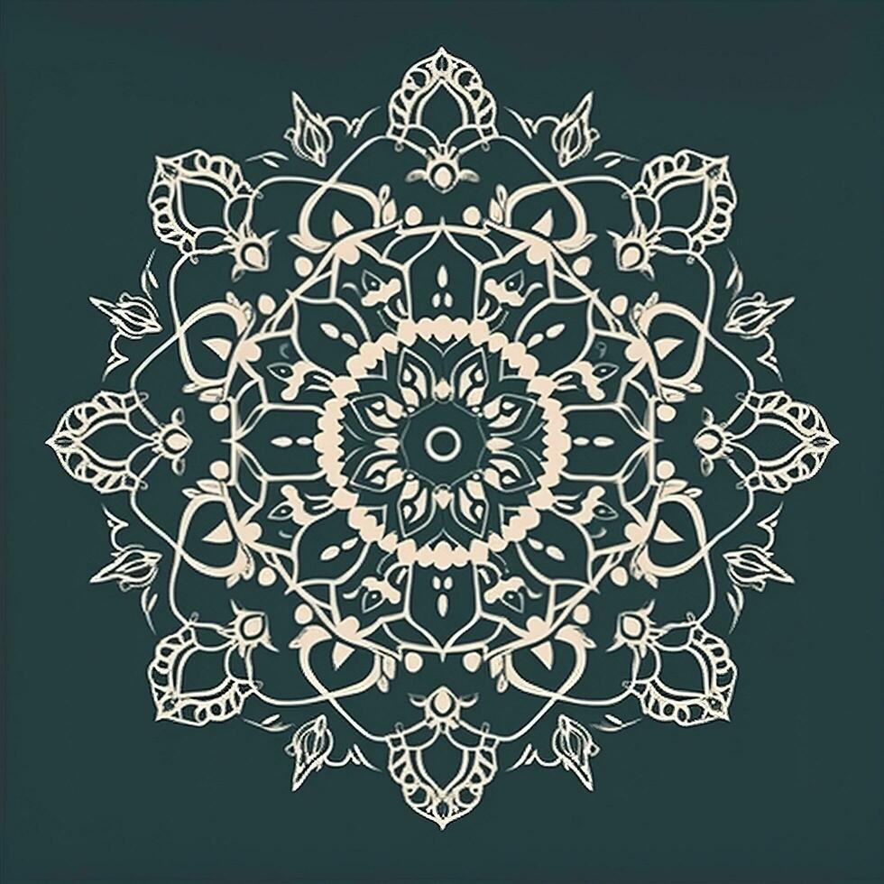 lujo ornamental mandala diseño antecedentes en oro color , generar ai foto