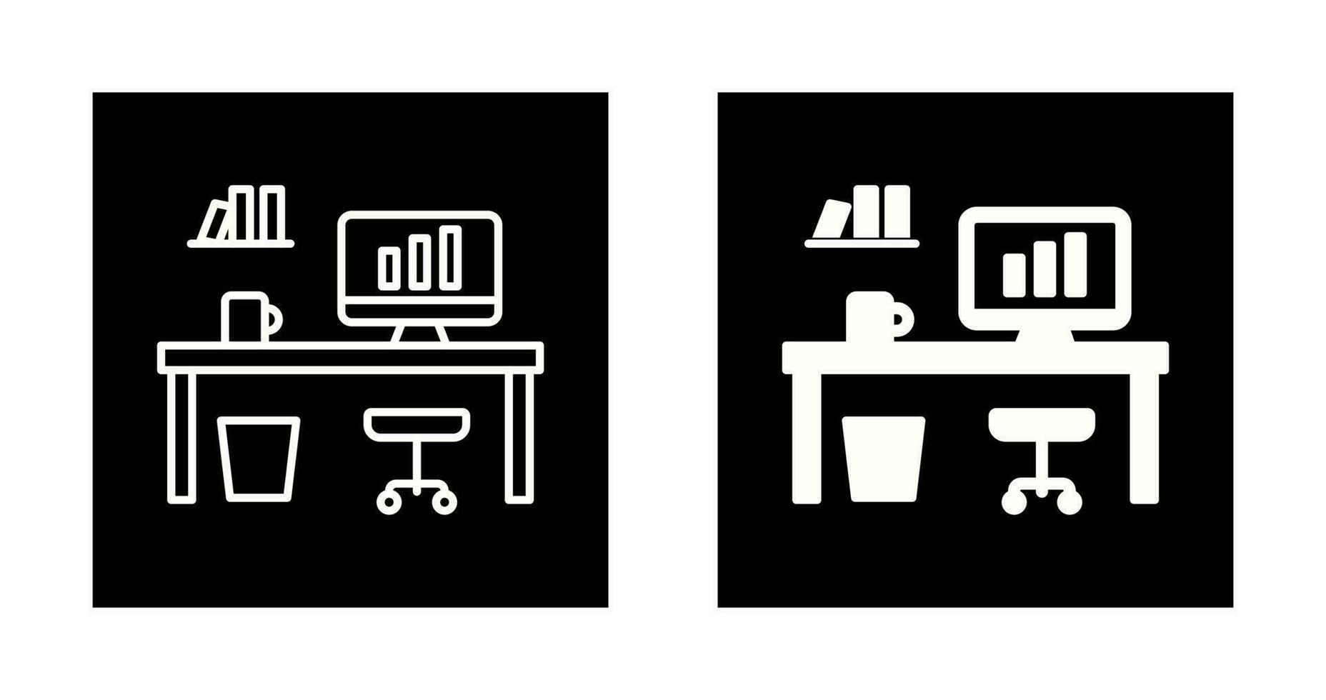 Office Desk Vector Icon