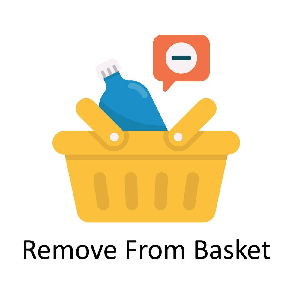 Remove From Basket Vector  Flat Icon Design illustration. Ecommerce and shopping Symbol on White background EPS 10 File