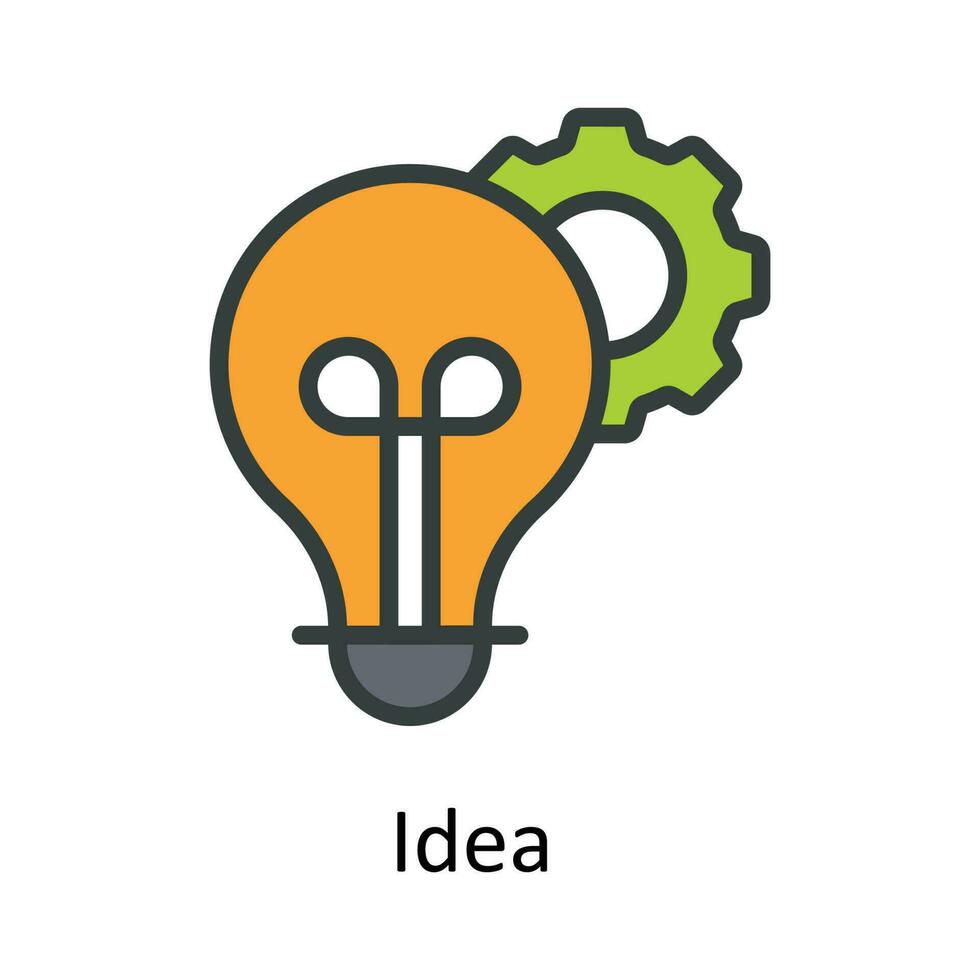 Idea Vector Fill outline Icon Design illustration. User interface Symbol on White background EPS 10 File