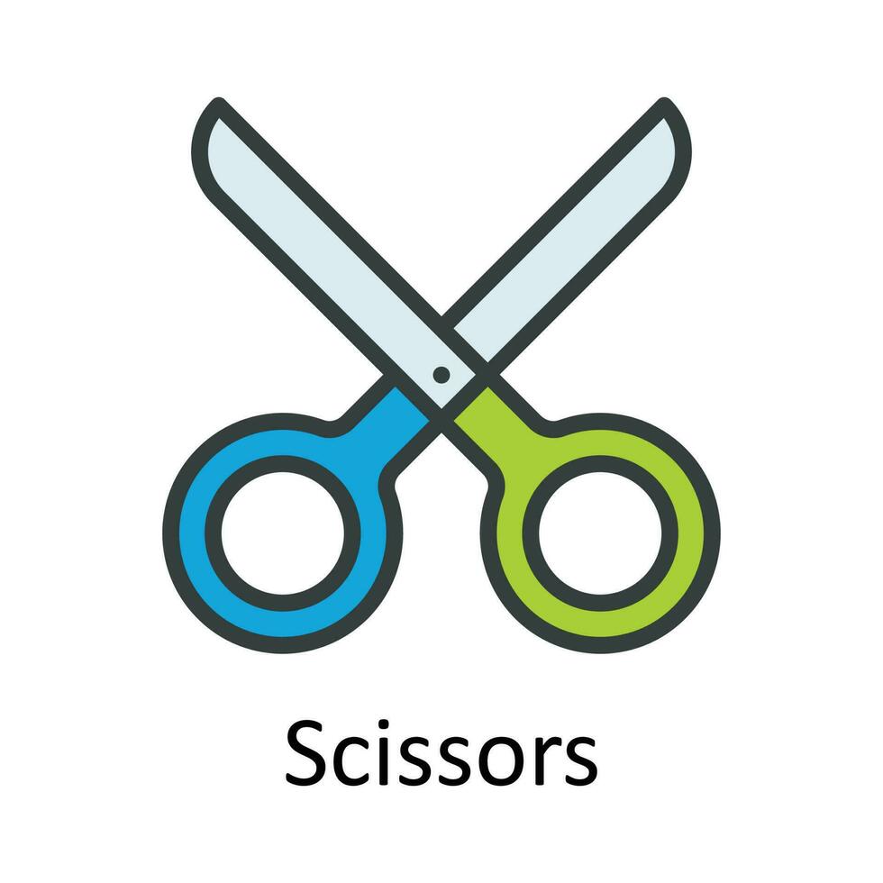 Scissors Vector Fill outline Icon Design illustration. User interface Symbol on White background EPS 10 File