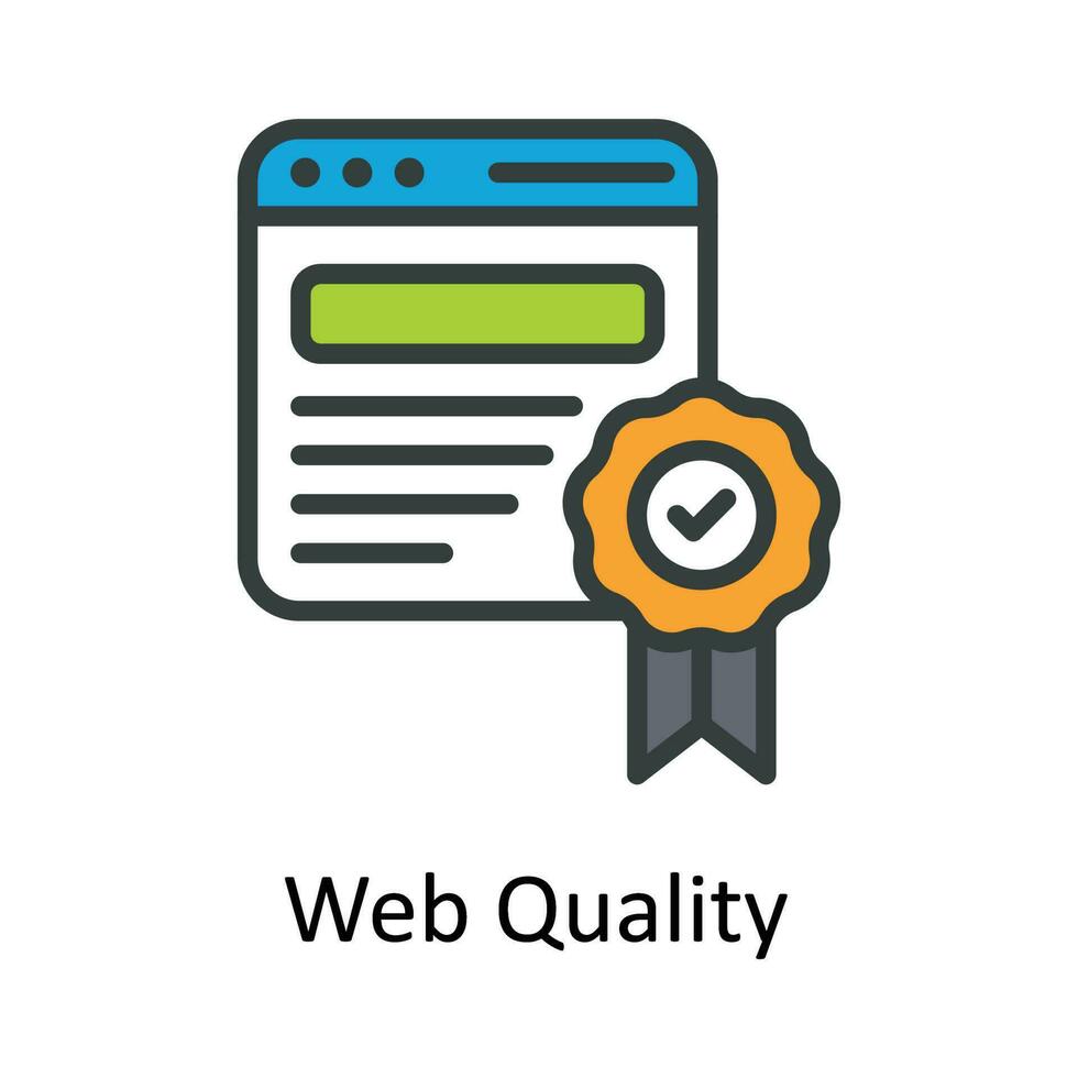 Web Quality Vector Fill outline Icon Design illustration. Seo and web Symbol on White background EPS 10 File