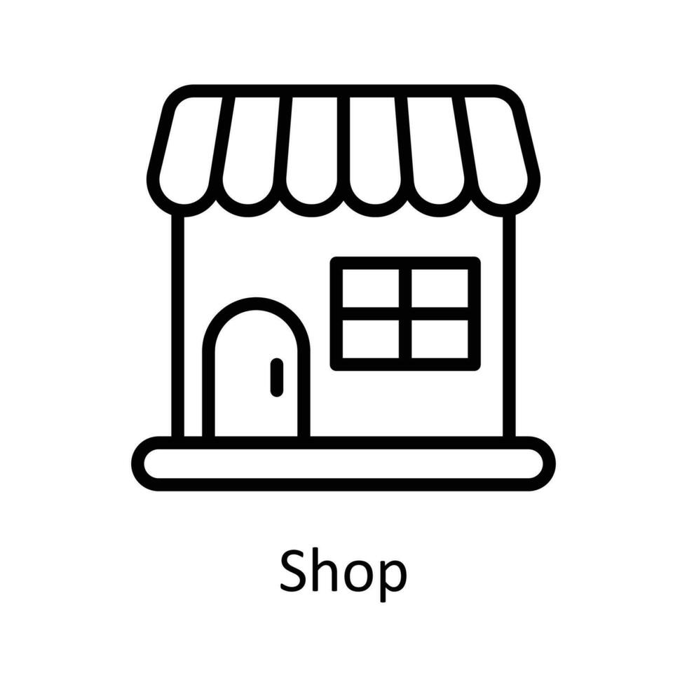 Shop Vector  outline Icon Design illustration. User interface Symbol on White background EPS 10 File