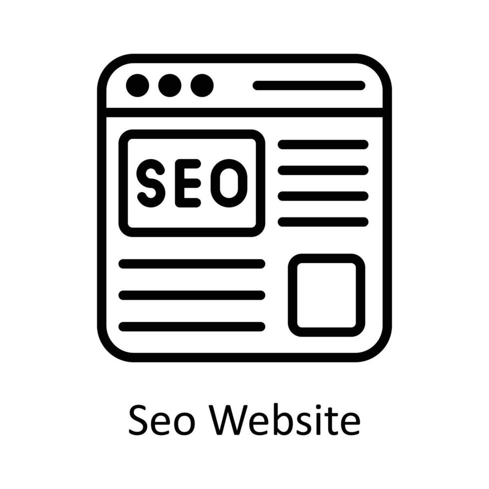 Seo Website Vector  outline Icon Design illustration. Seo and web Symbol on White background EPS 10 File