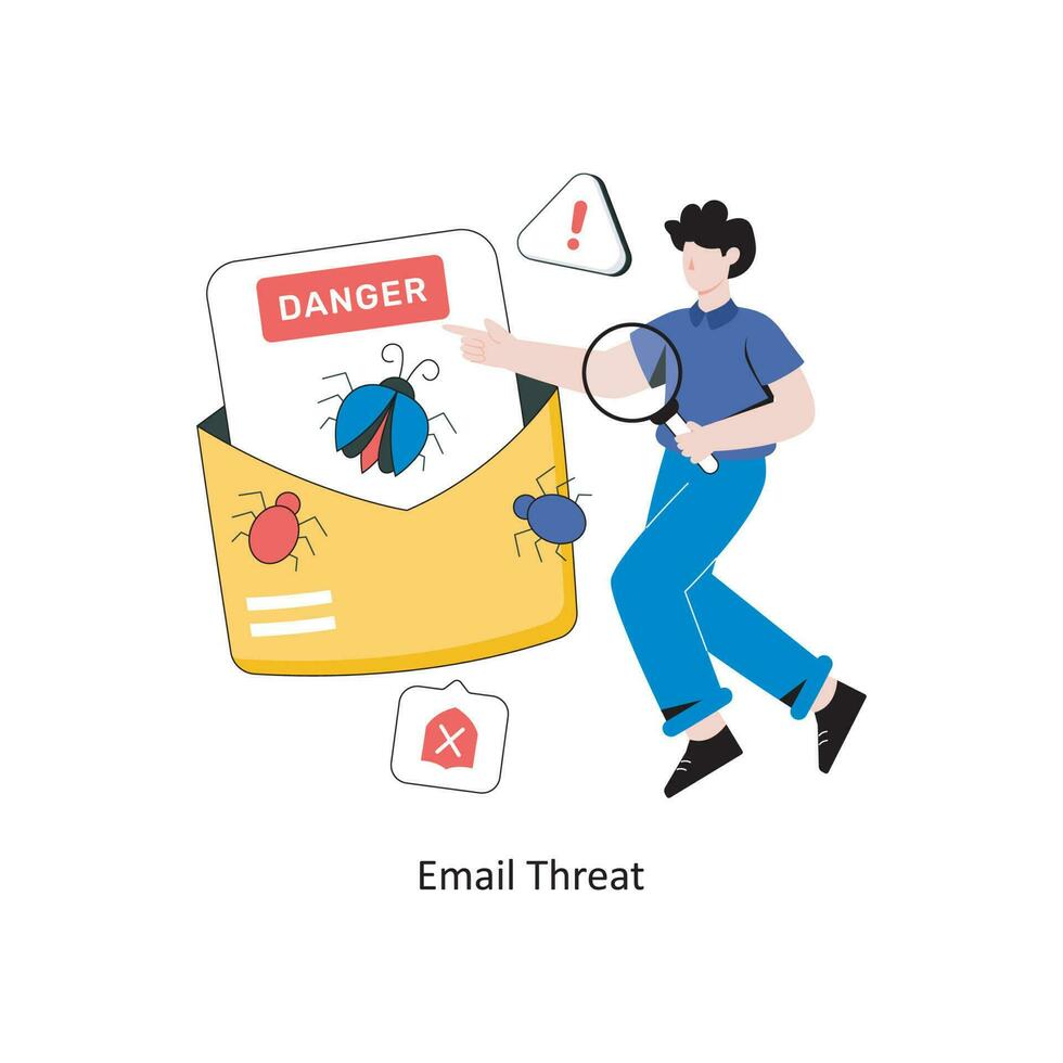 Email Threat Flat Style Design Vector illustration. Stock illustration