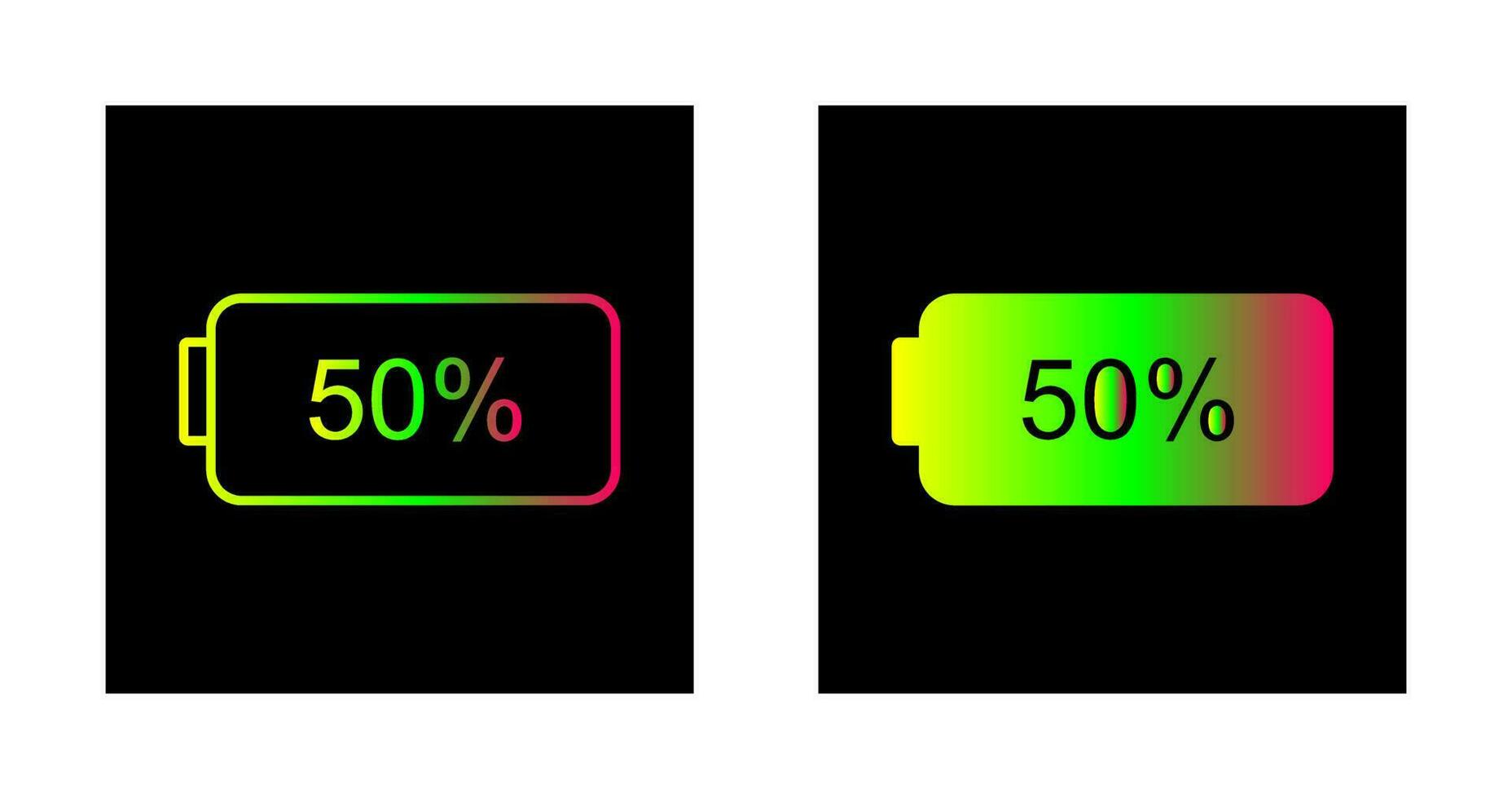 Unique Half Battery Vector Icon