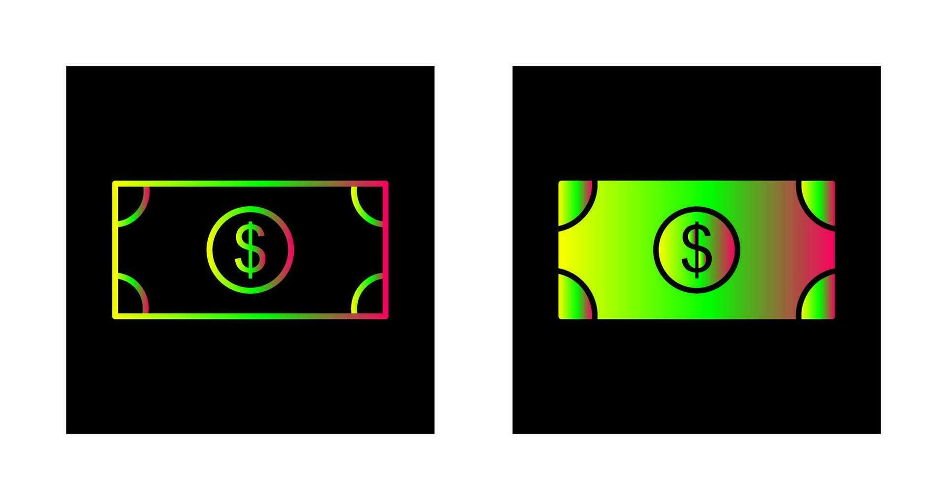 icono de vector de billete de dólar