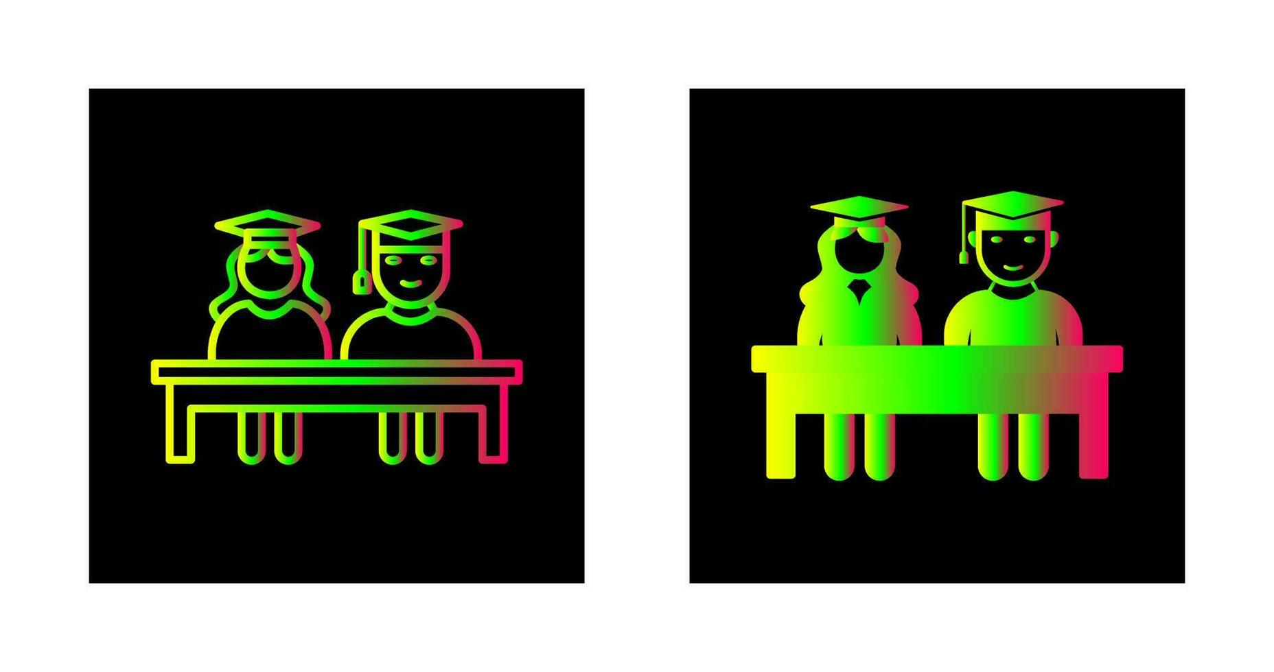 Unique Students Sitting Vector Icon