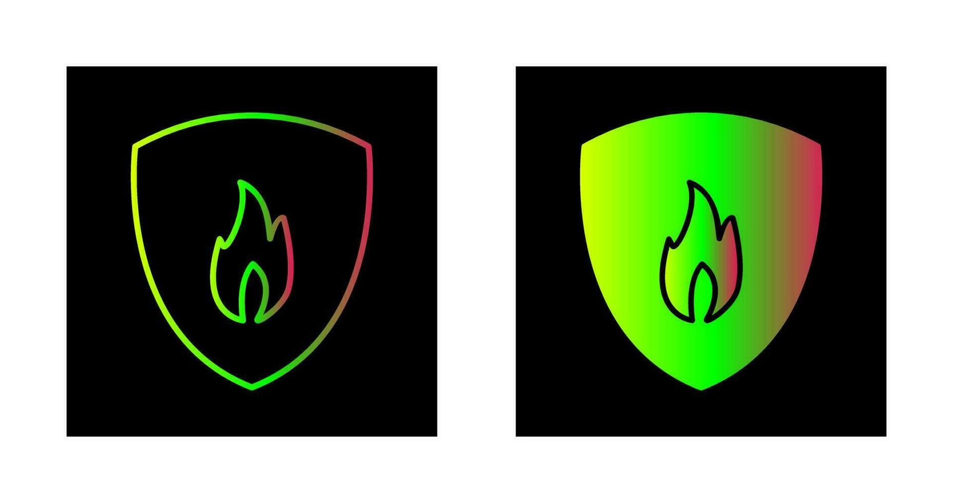 Unique Fire Shield Vector Icon