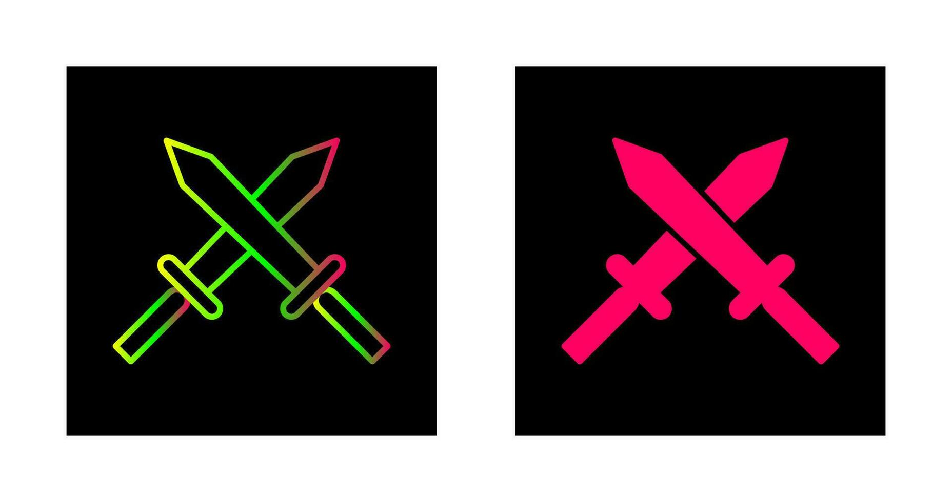 Unique Two Swords Vector Icon