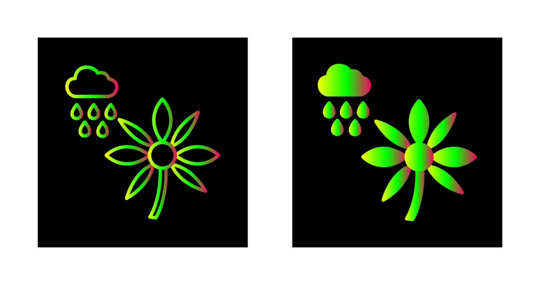 Flower with rain Vector Icon