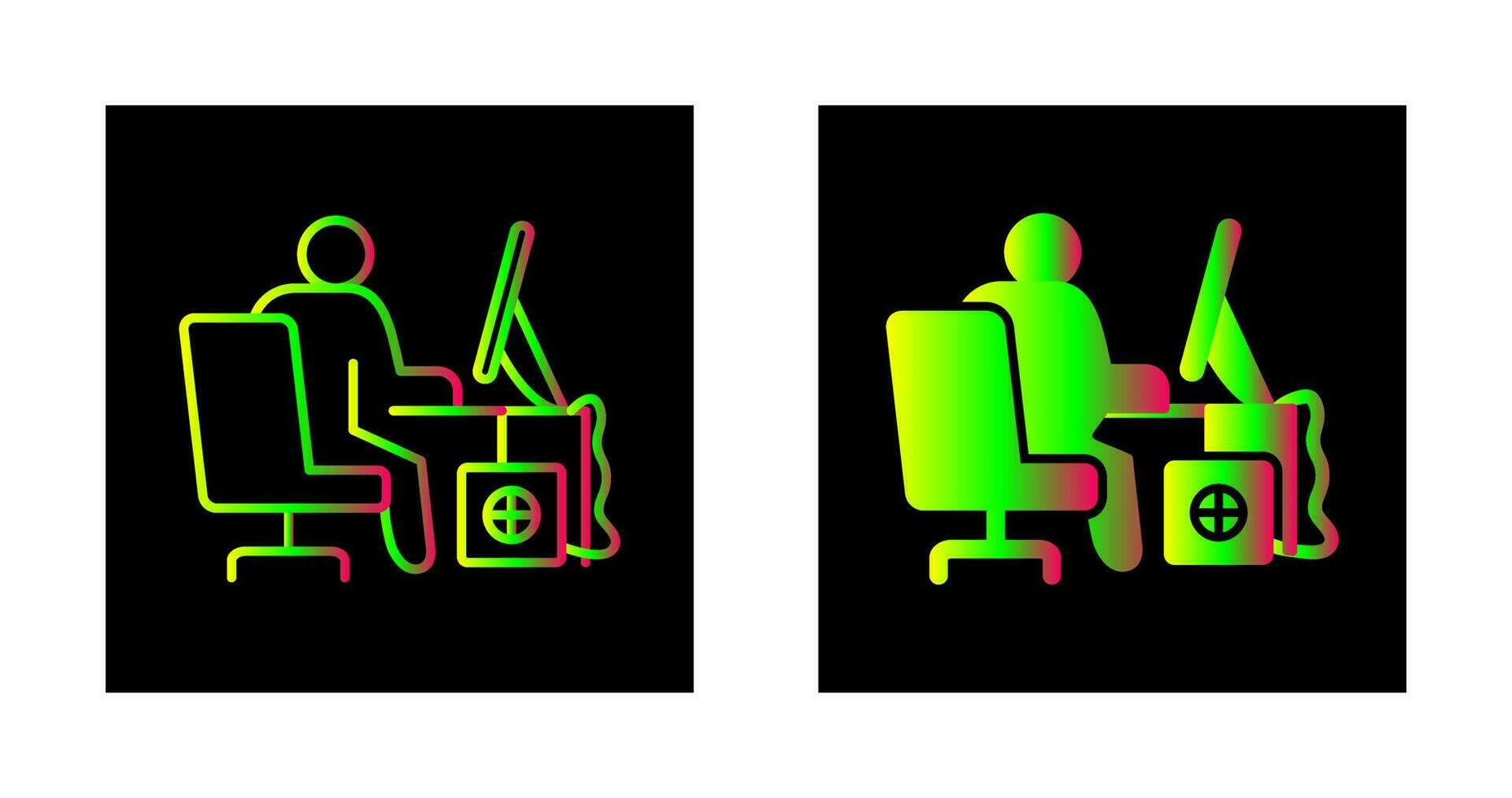 Computer Worker Vector Icon