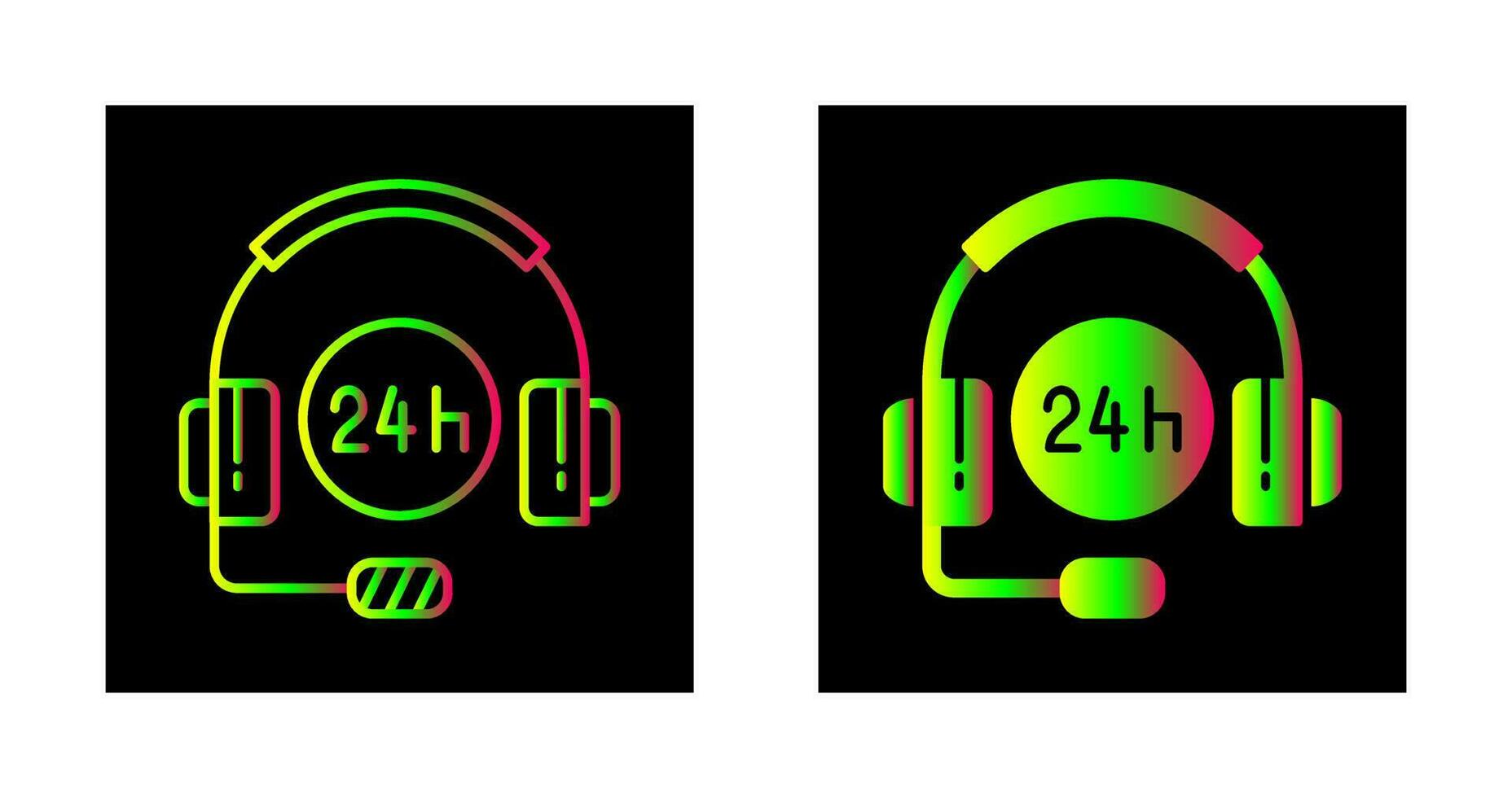 24 Hours Support Vector Icon