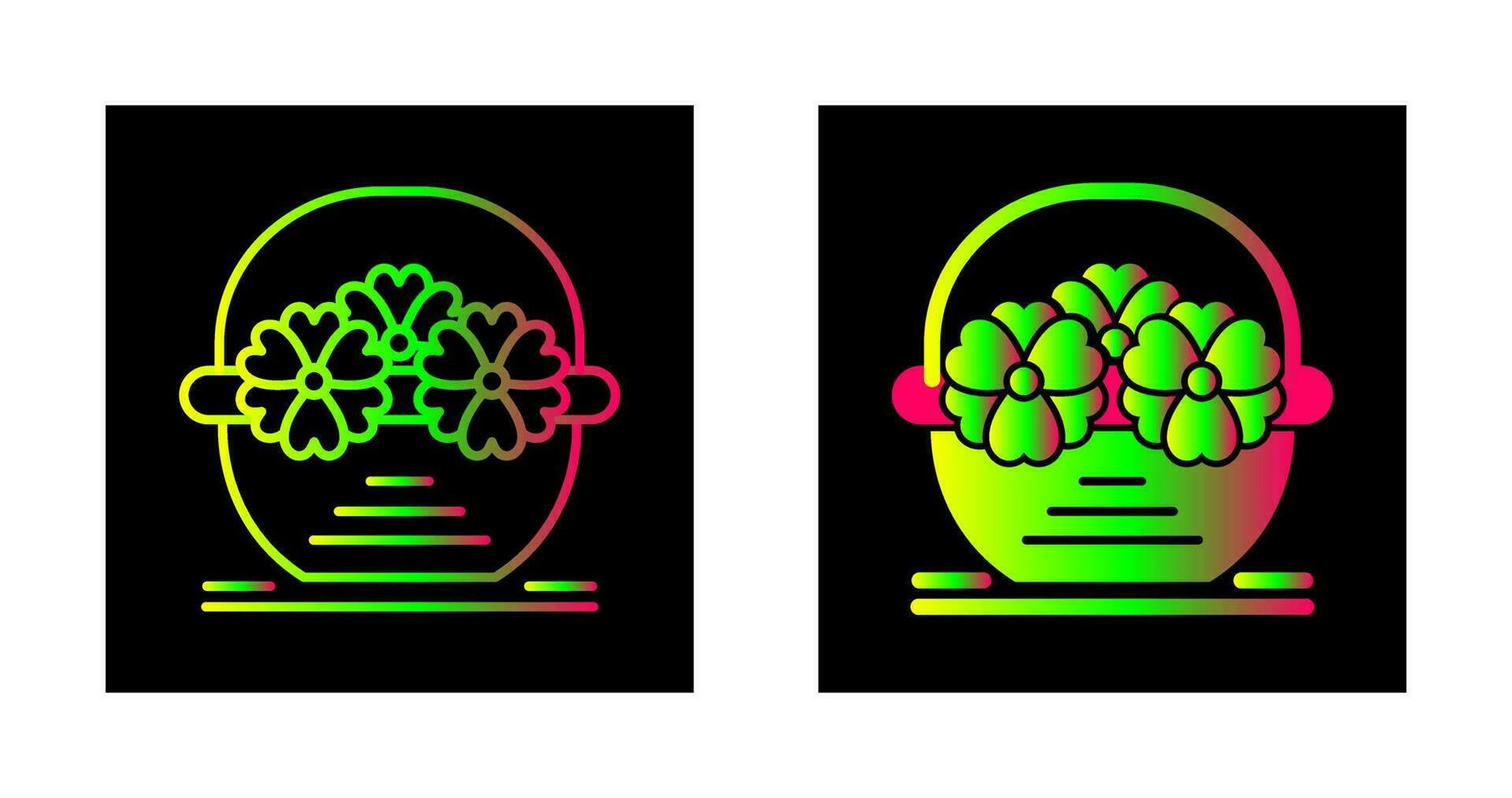 Flower Basket Vector Icon