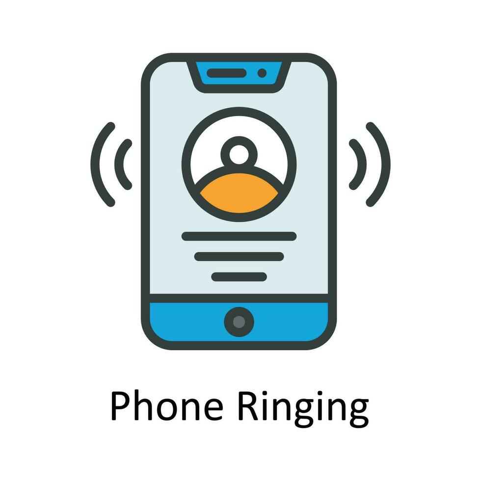 Phone Ringing Vector Fill outline Icon Design illustration. User interface Symbol on White background EPS 10 File