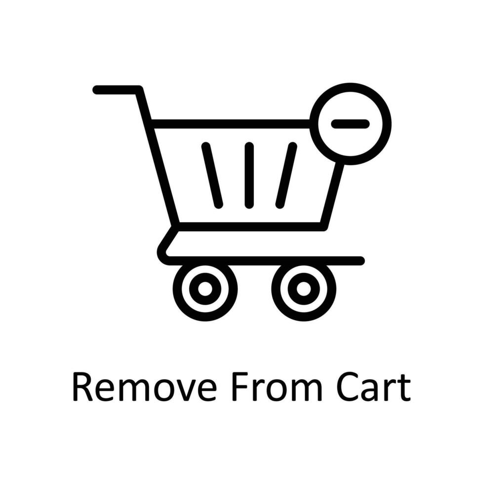 Remove From Cart Vector  outline Icon Design illustration. User interface Symbol on White background EPS 10 File