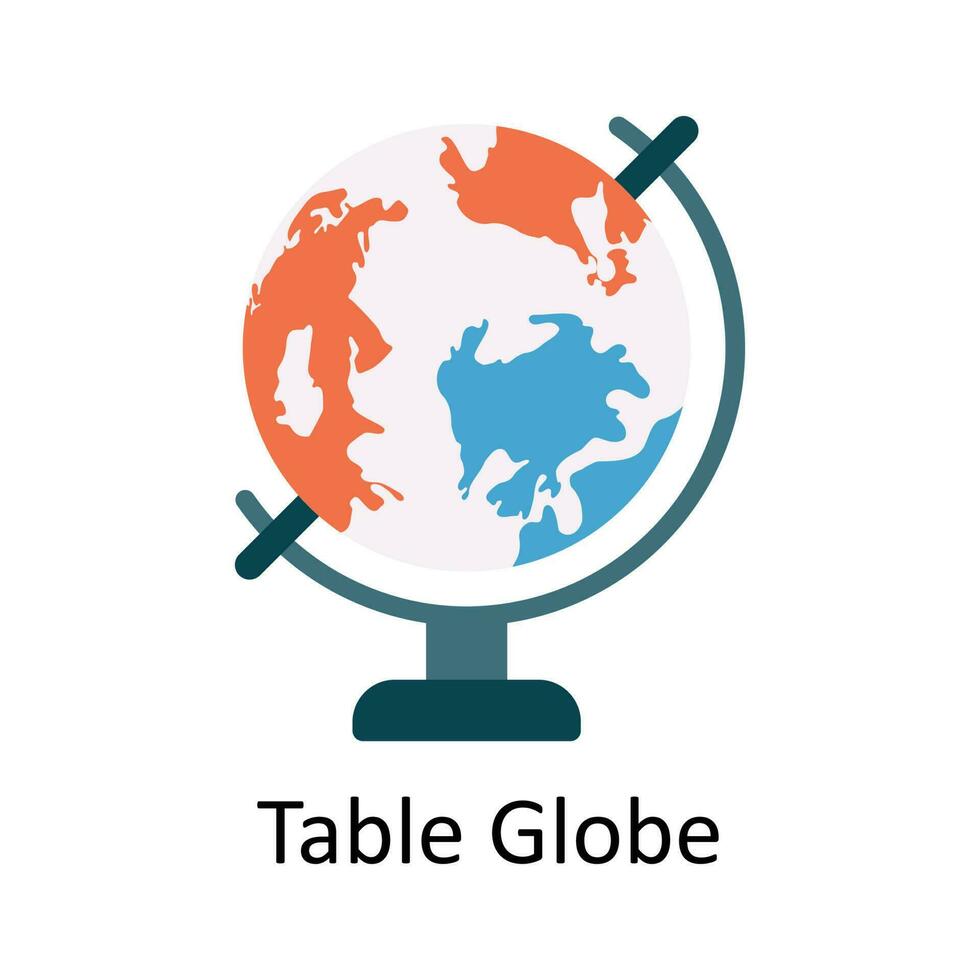 Table Globe Vector Flat Icon Design illustration. Education and